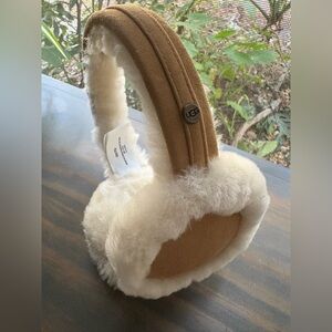 UGG Shearling and Suede Chestnut Classic Cozy Earmuffs